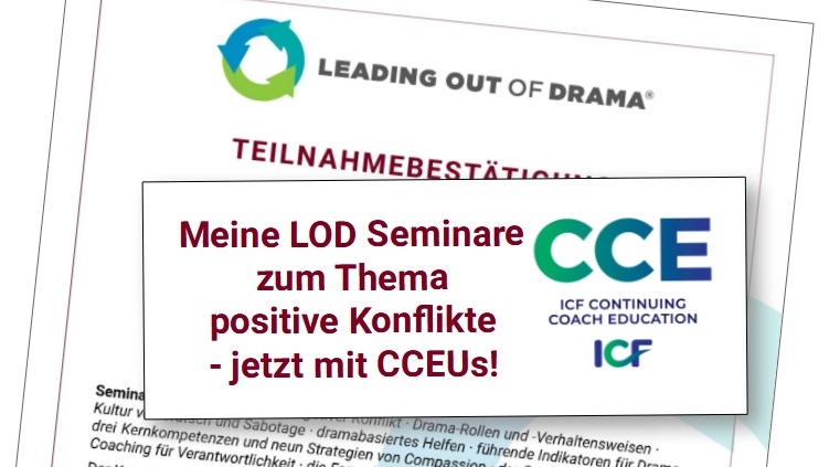 Leading Out of Drama Seminare jetzt mit CCEUs