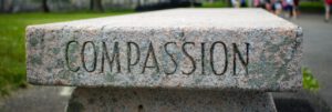 Compassion - Letters in a stone bench